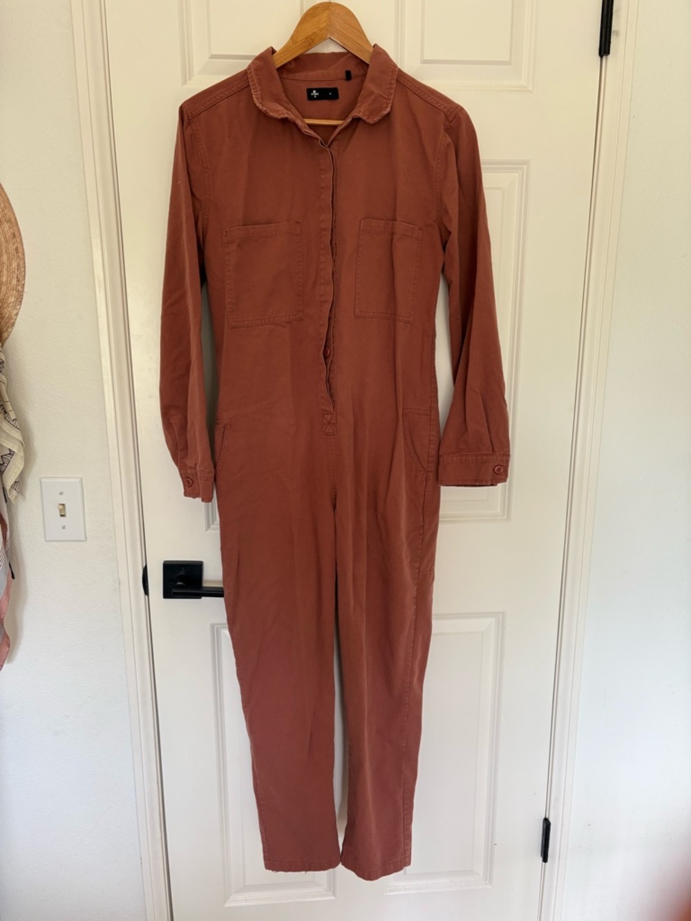 Thrills Rust Utility Button-Front Jumpsuit